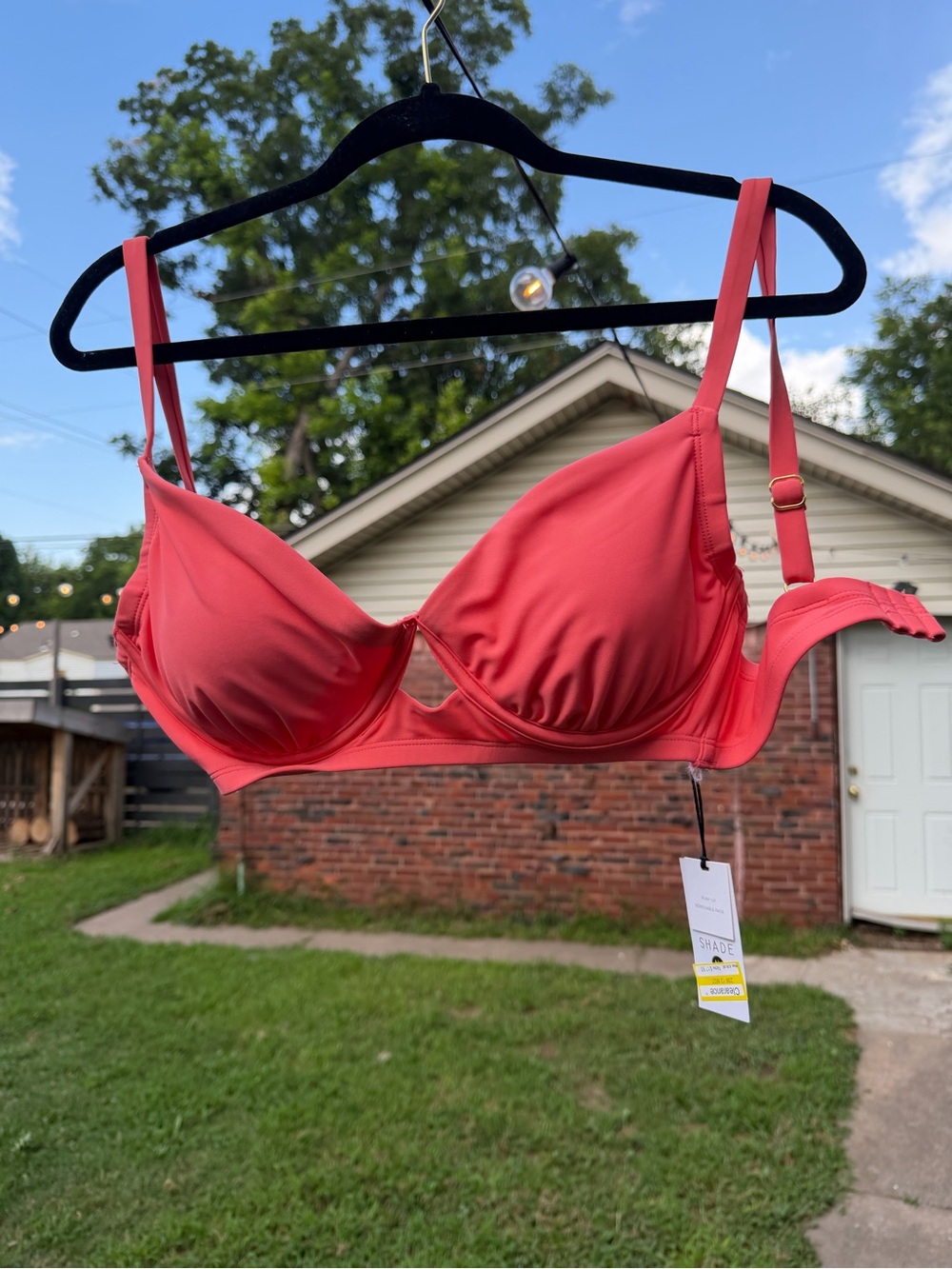 Shade & Shore Coral Pink Underwire Bikini Top 36D